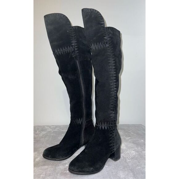 Black Over-the-Knee Women's Boots - Picture 3 of 11